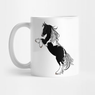 Black Tobiano Rearing Gypsy Vanner Mug